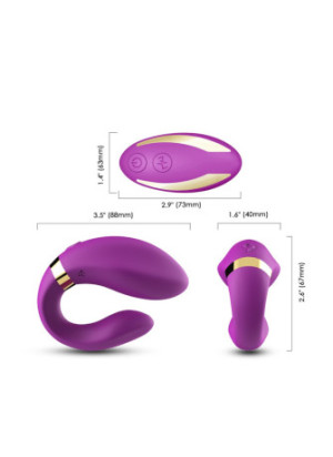 Vibromasseur forme U Violet pour couple avec double moteurs - USK-GZ02PUR